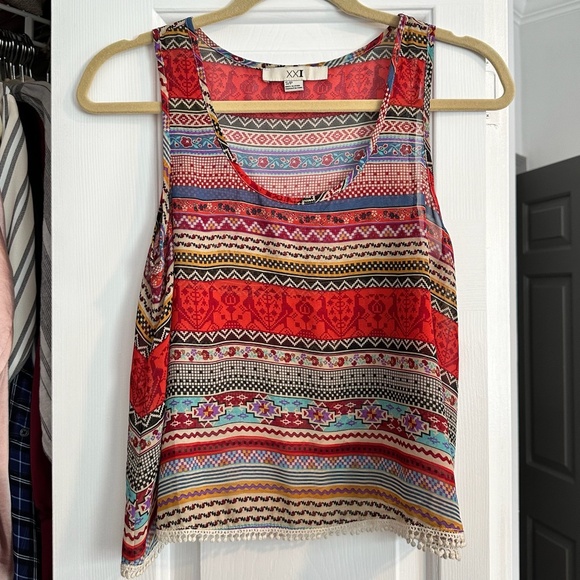 Aztec Inspired Crop Blouse - Picture 1 of 6
